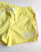 GAP spodenki szorty z logo | limonkowe | kolorowe lampasy | 8 9 lat