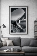 Fotografia architektury spiralne schody 50x70 obraz czarno-biały 