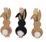 ZAJĄCZKI KLAMERKI DREWNIANE 6SZT WIELKANOC WIOSNA