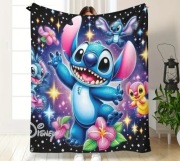Nowy duży mięciutki bajkowy koc Stitch 150x200