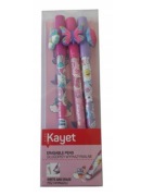 Długopisy znikające wymazywalne tęcza motyl róża 3 sztuki Kayet