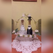 Prezent ślubny rękodzieło para młoda figurki 