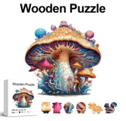 Puzzle Drewniane XXL Wooden Montessori układanka Dzień Dziecka Grzyb Bajka