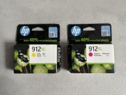 HP 912 XL Yellow oraz Magenta - nowe, oryginalne tusze 