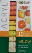 Farby akrylowe 10 szt. odcienie żółtego Happy Color