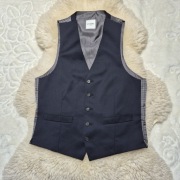 Kamizelka garniturowa M 100 % Welna Granatowa ciemna