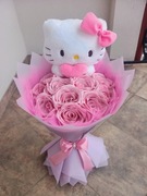 Bukiet róż ze wstążek. Wieczne róże. Walentynki