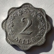 MALTA 2 Mils 1972 okołoMENNICZA b.rzadka