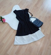 Czarna sukienka Vince Camuto S kloszowana bez rękawków elegancka casual