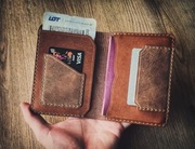 Ręcznie szyty portfel podróżny/Etui na paszport z pełnej skóry licowej