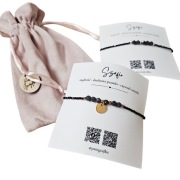 Personalizowana bransoletka z szafirem szafir zawieszka z dedykacją