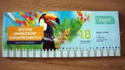 KAYET ZESTAW MARKERY DWUSTRONNE 18 kolorów biedr