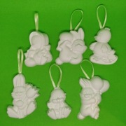 ZAWIESZKI GIPS zając kurczak do pomalowania 6 szt.