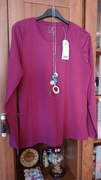 Bordowa bluzka basic Moraj xl nowa