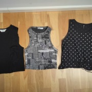 3x bluzka szelki top czarna w kropki XS/ S 34/ 36 Sinsay H&M New Yorker