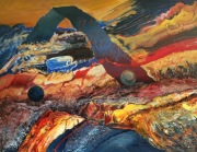 Abstrakcja, olej, Ryszard Piątkowski, 90x70 cm