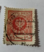 Zestaw 10 znaczków pocztowych FI 187. 15gr 1924
