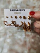 6 par kolczyków Złote Nowe