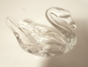 Szklany łabędź vintage – patera / figurka 15 cm, stan idealny