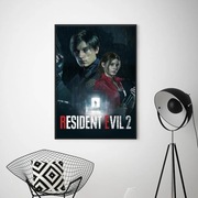 Plakat Resident Evil 2 RE2 Leon Claire Gra PS4 PS5 Xbox Prezent 50x70