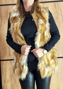 Luksusowa kamizelka WAGGON PARIS | Naturalny Lis & Skóra | Rozmiar M (38)