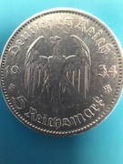 5 Reichsmark 1934 A SREBRO 900