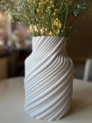Wazon dekoracyjny SPIRALA biały 24cm - druk 3D PLA ekologiczny