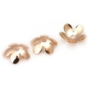 Nakładki na Koraliki, Mosiądz, Pozłacane 18K, 8,5 mm., 2 szt.