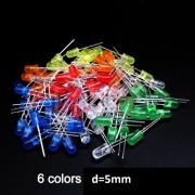 Dioda LED 5mm okrągła - do wyboru 6 kolorów - 10 sztuk