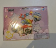 BALONY NA URODZINY, KOLOROWE, cena za 1 zestaw(5 szt)