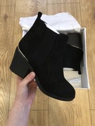 Zamszowe botki na obcasie, rozmair 39