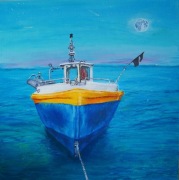 Obraz akrylowy "Nocna Przystań" Agata Turzyńska 40x40 cm