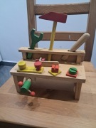 Vintage.Stara drewniana zabawka dla dzieci.Warsztat.