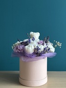 Candle flower box - wieczny bukiet sojowy własnoręcznie robiony