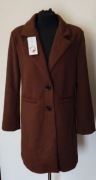 Elegancki płaszcz damski wiosenny brązowy 