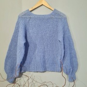 Handmade sweter oversize z alpaki i jedwabiu | S