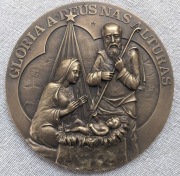 Religia Natal 1976r -Boże Narodzenie-tombak patyn.