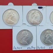 Bahamy 1 dolar 1966 - zestaw 5 sztuk SREBRO