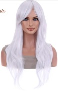 Wlosy syntetyczne biale-70cm