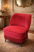 Stylowy fotel  antyk bordowy czerwony 