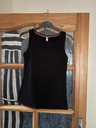 House elegancki elastyczny top z kokardą pod marynarkę bluzka bez rękawów S