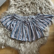crop top bluzka Hiszpanka s pull&bear w paski lato wakacje