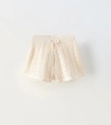 Spodenki Zara 110 Bermudy szydełkowe szydełko szorty kremowe 