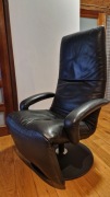 Fotel relaksacyjny JORI Yoga skóra naturalna czarny Premium komfort Zen