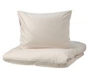 Ikea Nattjasmin Poszwa na kołdrę i 2 poszewki jasnobeżowy, 200x200/50x60 cm
