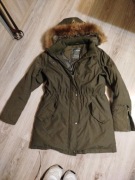 Ilse Jacobsen  kurtka zimowa 40 L parka z naturany puch naturalne futro 