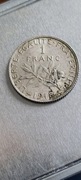 1 frank 1918 srebro piękna