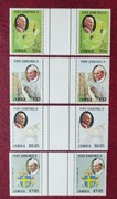PAPIEŻ JAN PAWEŁ II - ZAMBIA 1989 - CHR. 117  5 X parki z międzypolem