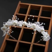 Elegancka Opaska do włosów, Wianek ozdobiony Perłami