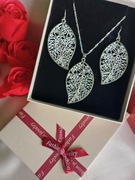 Komplet srebrny- duże liscie pr.925